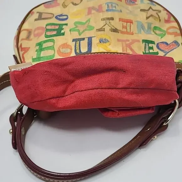 VTG Dooney & Bourke Logo Graffiti Pochette rainbow purse handbag 10" X 7" - Picture 10 of 10